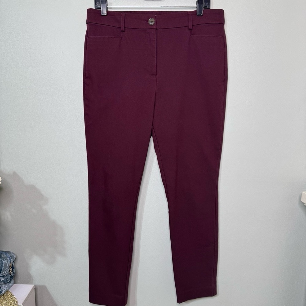 Ann Taylor LOFT The Sutton Skinny Dress Pants in Rich Aubergine Maroon Size 10 - Picture 4 of 10